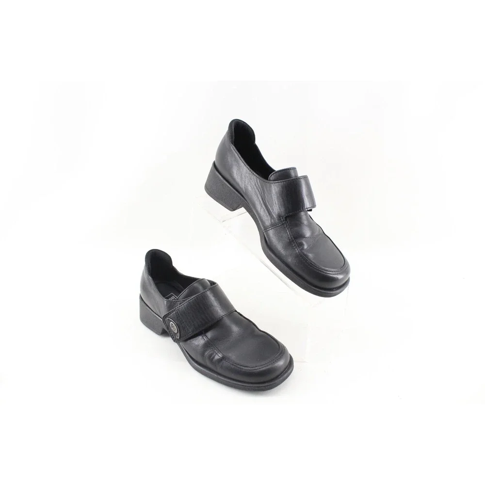 Ecco‎ Twist Black Leather Women's Loafers Slip On Casual Shoes size 4 UK 6 US